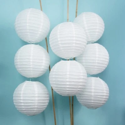 White Round Ball Paper Lantern Party Decoration Hanging Ceiling Light Shades