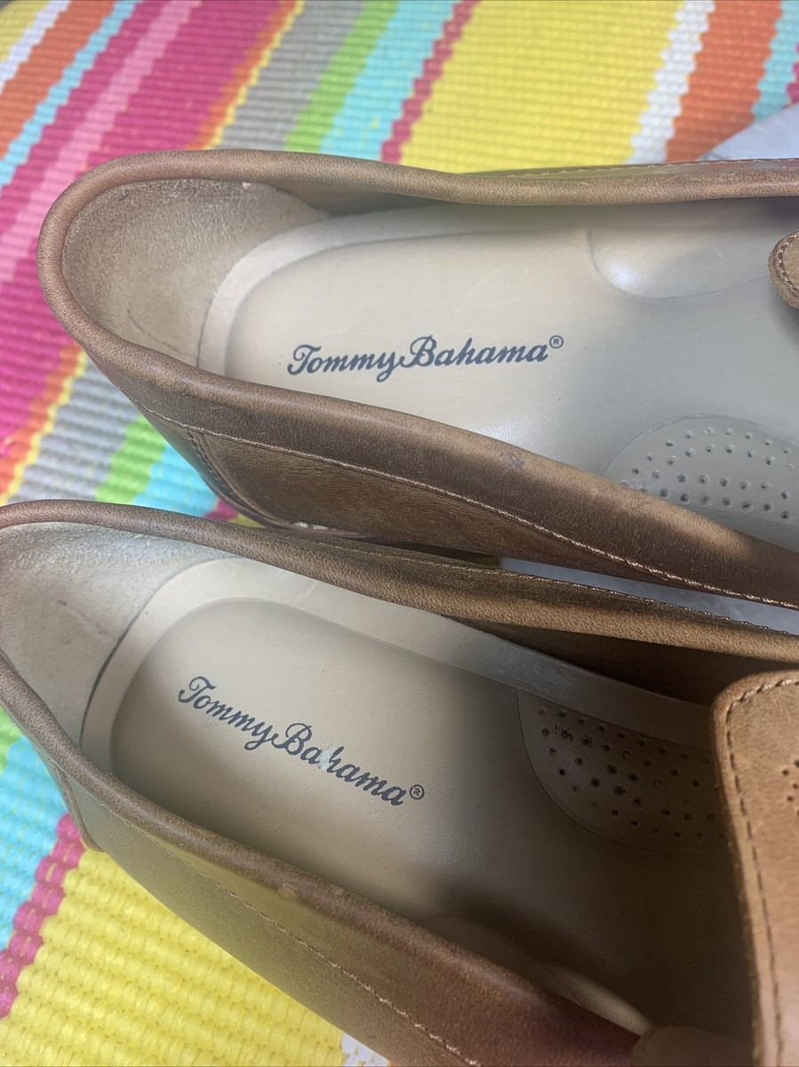 Tommy Bahama Felton Tan Brown Leather Perforated Casual Loafers Men 11M US/44EU TOMMY BAHAMA FELTON 2 TAN BROWN LEATHER SLIP ON LOAFERS  main image 4