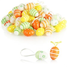 72x handbemalte Ostereier zum Aufhängen - pastellfarbene Osterdeko mit Mustern