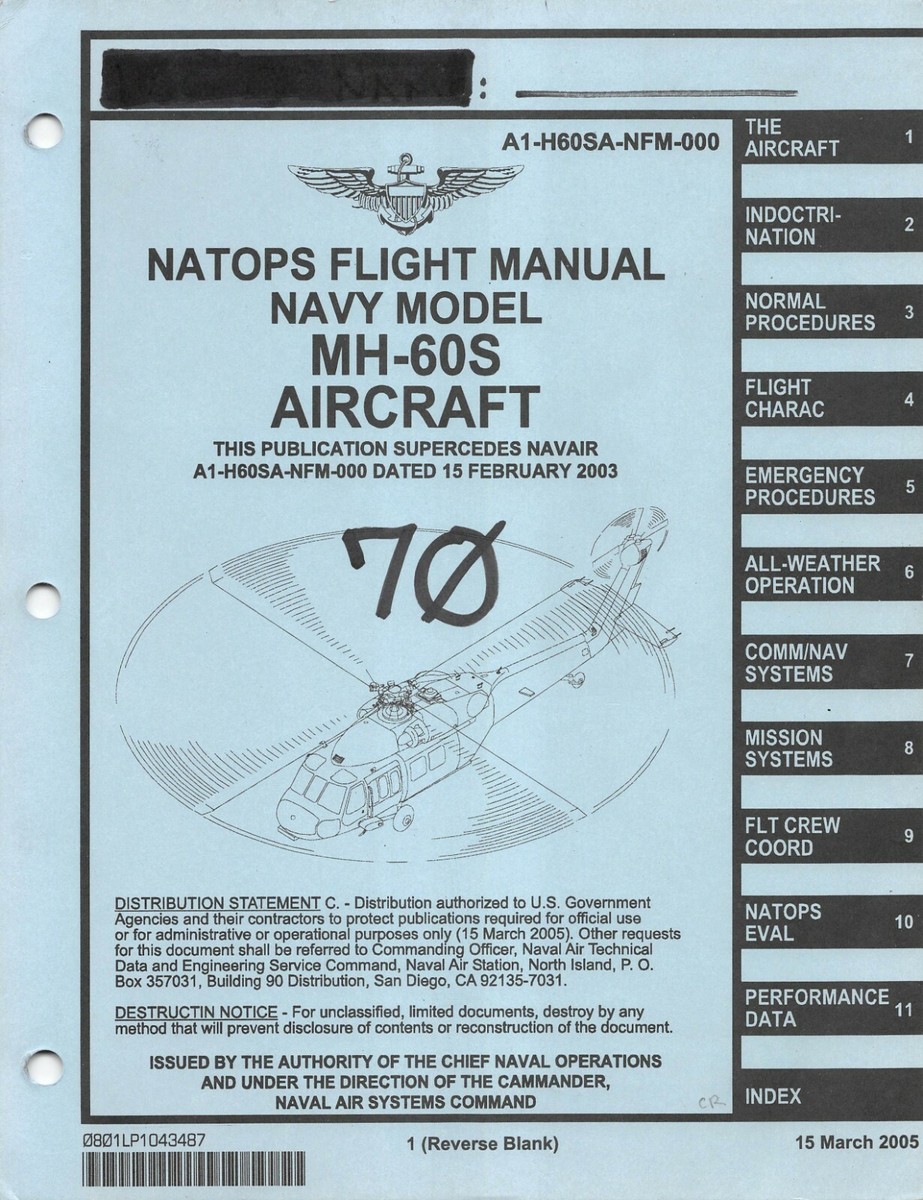 Sikorsky MH-60S 2005 Helicopter Flight Manual Pilot's Handbook