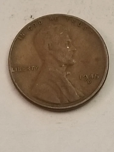 VINTAGE 1945 Denver Wheat Penny One Cent Coin