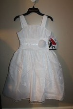NEW GIRLS SIZE 7 PAGEANT FLOWER GIRL FORMAL FANCY WHITE ROSENAU RETAIL 80