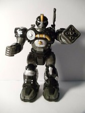 Robot Walking Light Up Hap-P-Kid Toy Arm Head Movement Red Flashing Eyes 7"
