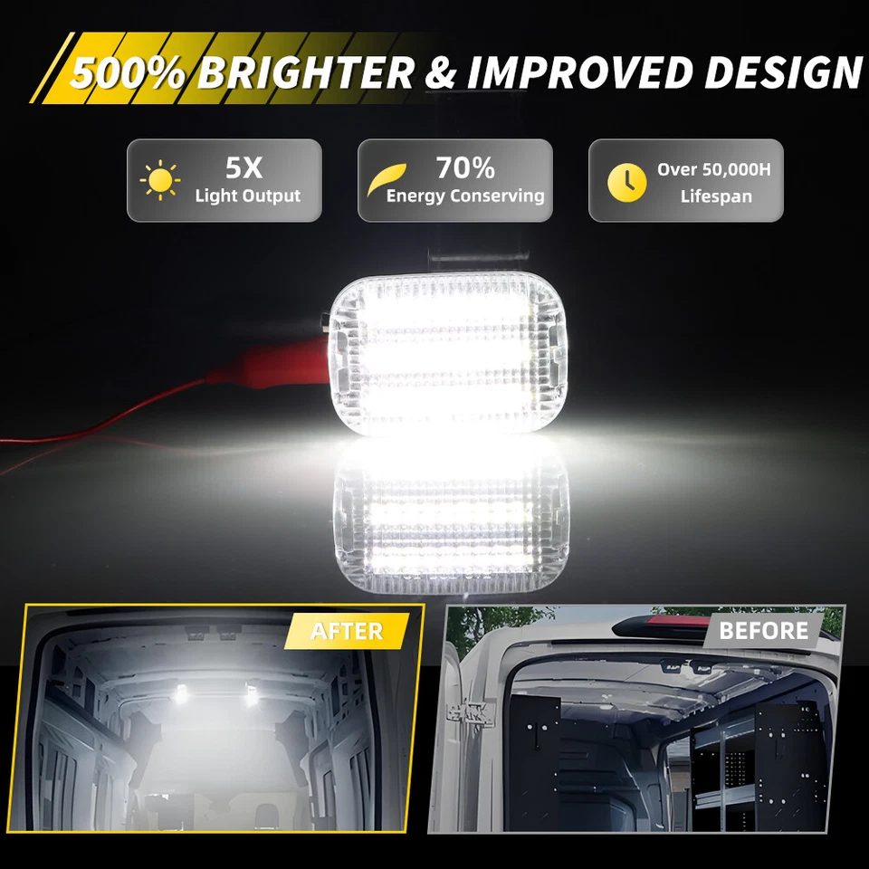 4 luces LED interiores domo área de carga para Ford Transit 150 250 350 HD 2015-2024 Foto 2 de 4