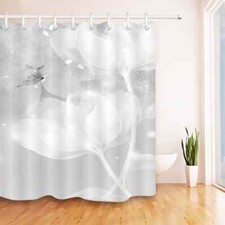 Transparent Waterproof Bathroom Polyester Shower Curtain Liner Water Resistant