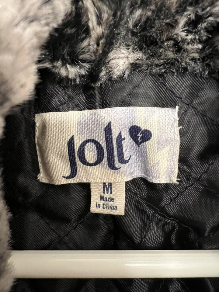 Chaleco de piel sintética negro Jolt para mujer M gris blanco y negro Foto 2 de 4