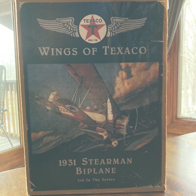 3rd Series ERTL Wings Of Texaco 1931 Stearman Biplane DieCast 1995 Bank.