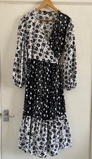 YOURS Limited Collection Dress Size 20 Stunning Wrap Cross Front Black & White
