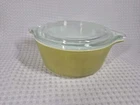 Vintage Pyrex 1-1/2 Pint Round Green Casserole Dish #472 With Clear Lid #470