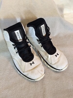 Under Armour Mens Spine White High Top Basketball Shoes, Size: ZZ38+11 