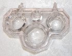 Antique Art Deco Style Triple Well Heavy Glass Inkwell & Pen Holder — photo 3