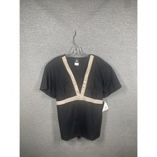 NEW CHEROKEE STUDIOS Ladies Scrub Top Black Size XL