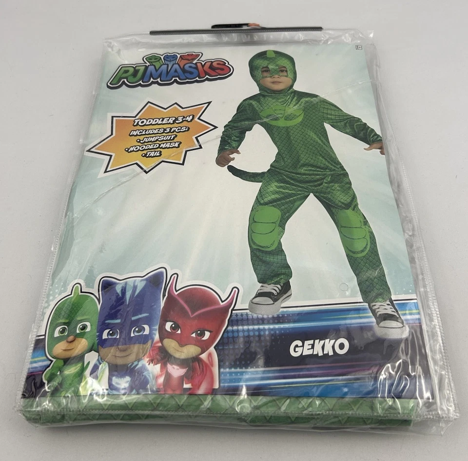 Gekko PJ Máscaras Clásico Niño Pequeño Talla M 3T/4T Licencia Oficial Disfraz Disfraz Foto 2 de 4