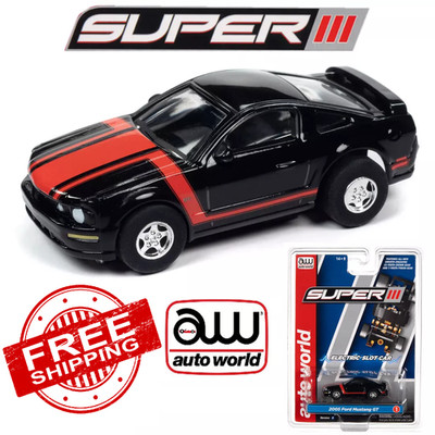 Auto World Super III 2005 Ford Mustang GT Version B in Black - 1/64 HO - SC383