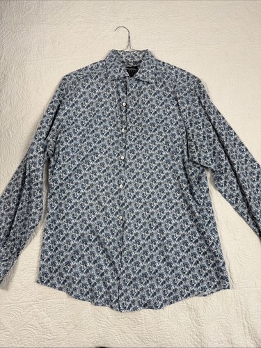 Purveyors Of Fine Menswear Shirt Mens Blue Twill Long Sleeve Collared Button