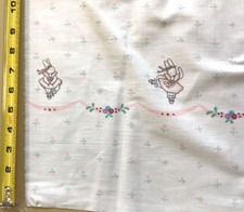 3 Yard Daisy Kingdom Ballerina Bunny 1987 Double Border White Print Fabric UNCUT