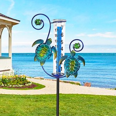 JOYBEE Turtle Rain Gauge Garden Decor, Accurate Rain Gauges Outdoors，Rain Gau...