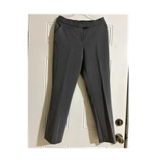 Investments Women's Gray Dress Pants Regular Fit Stretch Button Zip Flat Front