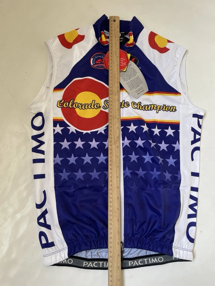 Cycling Wind Vest Colorado State Champion NWT Pactimo Men's XS 2-way Zipper - Image 4 of 4