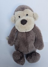 Jellycat London Bashful Monkey Retired Soft Small 8  Stuffed Animal Brown Plush