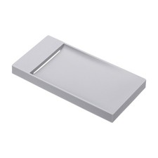 Soap Dish with Drainage, Self Draining Bar Soap Holder Rectangle Design, Gray