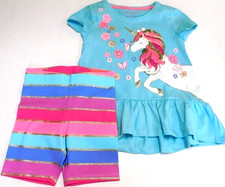 Isaac Mizrahi Girl Top Shorts Blue Pink Multi SIZES XS/4 Cotton NEW