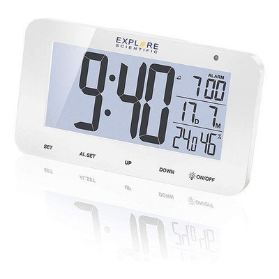 Explore Scientific RDC1004WHT White RDC1004WHT Multifunction Alarm Clock