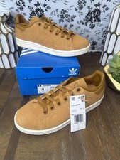 Adidas Originals Stan Smith Suede Leather Brown Tan BOYS 4M
