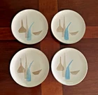 VINTAGE MCM 1960's SET of 4 RED WING POTTERY POMPEII BREAD and BUTTER PLATES 242