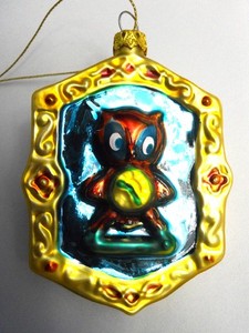 Disney Pinocchio 2-sided Foulfellow GEPETTO European Style Blown Glass Ornament