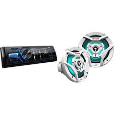 JVC Media Receiver with Bluetooth, USB, 3" Display Marine Speakers