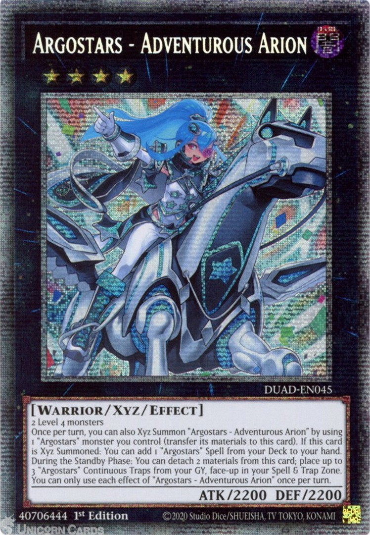 DUAD-EN045 Argostars - Adventurous Arion : Starlight Rare 1st Edition Mint YuGiO