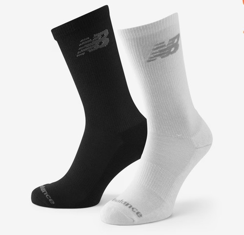 New Balance Herren Crew Sportsocken wadenlang 10 Paar Schwarz/Weiß Gr. 43-46 - Afbeelding 2 van 2