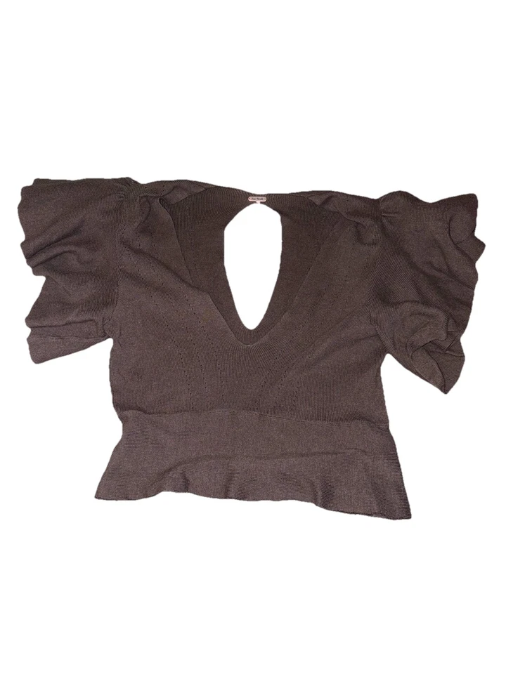 Suéter Free People Fluido Con Manga Corta Fluida Y Recortes Talla Pequeña Foto 4 de 4