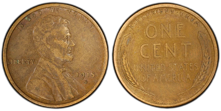 San Francisco 1915 Year Lincoln Wheat US Small Cents (1909-1958