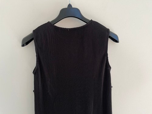 La Redoute Mini Shift Dress Black Slip Plisse Pleated M / UK 12-14 - NEW - Picture 6 of 8
