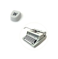 White W Key for Hermes 3000 Typewriter Vtg Media Boxy Keyboard Keytop Part thumbnail