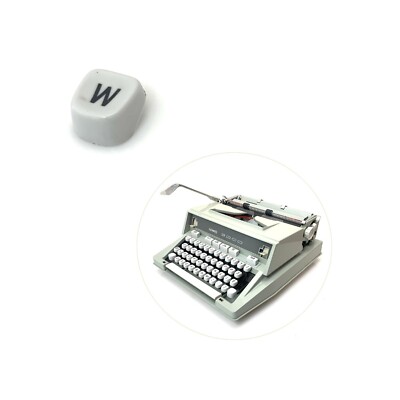 White W Key for Hermes 3000 Typewriter Vtg Media Boxy Keyboard Keytop ...