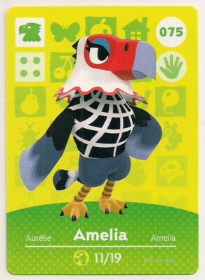 Animal Crossing amiibo Card: Amelia 075 75 Series 1 Eagle New Animal Crossing amiibo Card: Amelia 075 75 Series 1 Eagle New