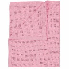 Image of 100% Cotton Cellular Extra Soft Baby Unisex Blanket For Cot Pram Moses Basket 