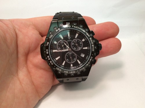 Aqua Master Jojo Jojino Rodeo Black Metal Black Rubber 55mm Diamond Watch W337 - Picture 6 of 8