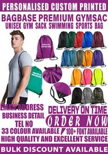 Personalised Premium Drawstring GYM Swim Waterproof Sports PE Bag Any Name BG010