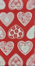 TWO Individual Napkins Hearts Red Valentine's Day Guest Towel Decoupage 240 
