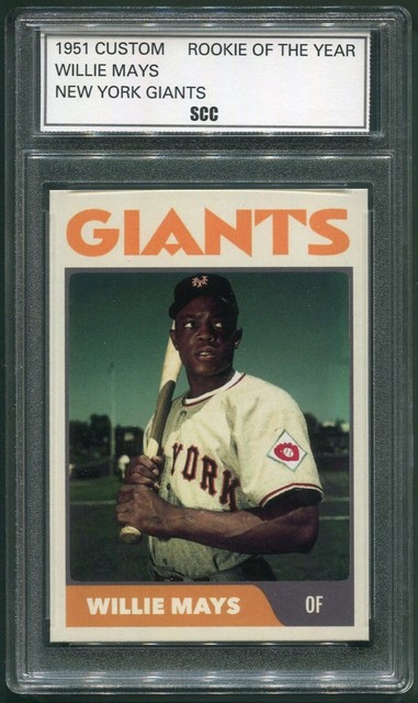 Custom 1951 Willie Mays New York Giants NL Rookie Of The Year Baseball Card