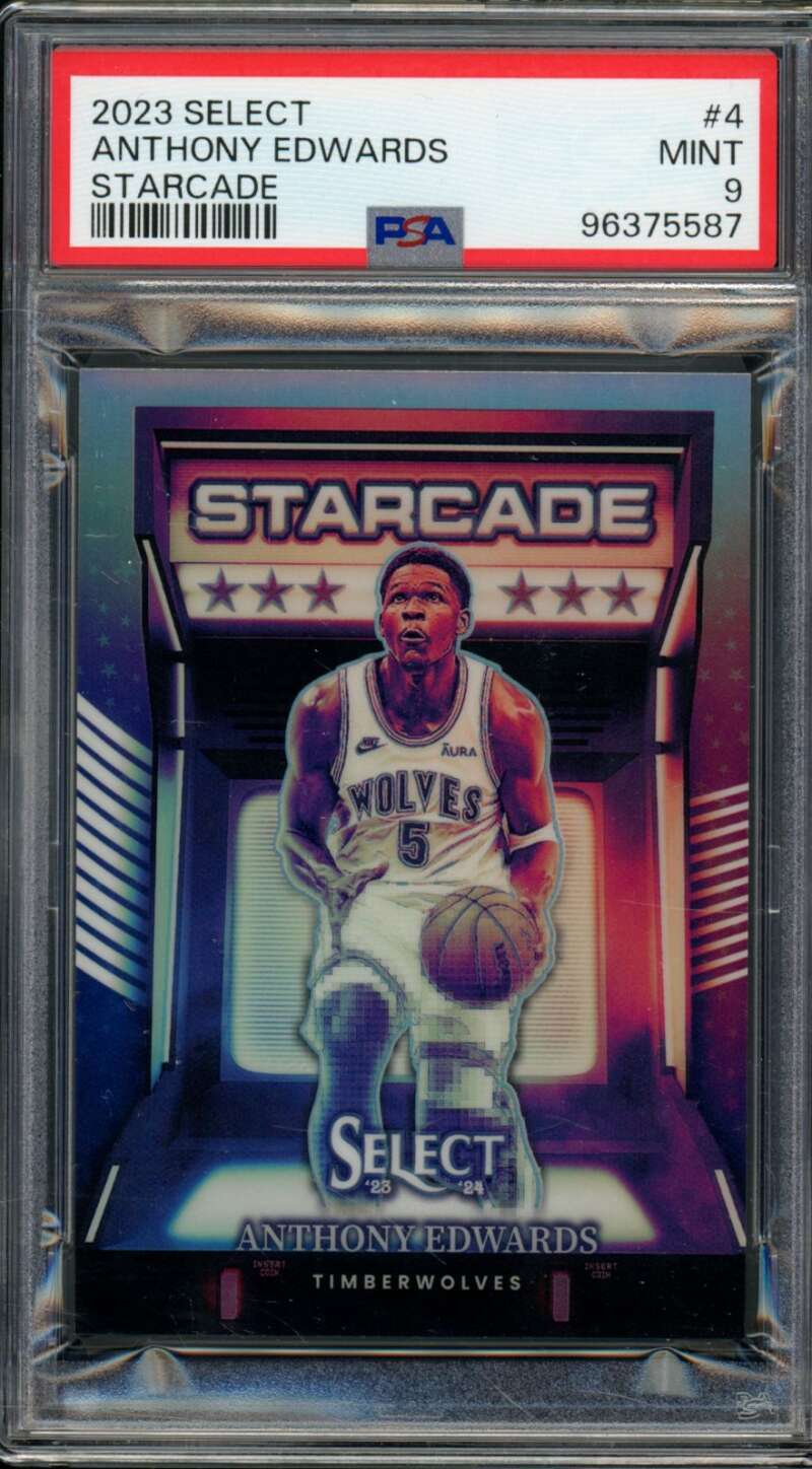Anthony Edwards Card 2023-24 Select Starcade #4 PSA 9