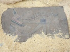 Rare Antique Ancient Egyptian Strong Stela Protection 3 Gods Snack Falcon 1850BC