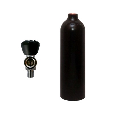 SF-1: 0.85 l 200 bar Aluflasche schwarz Luxfer mit Monoventil Handrad oben Argon