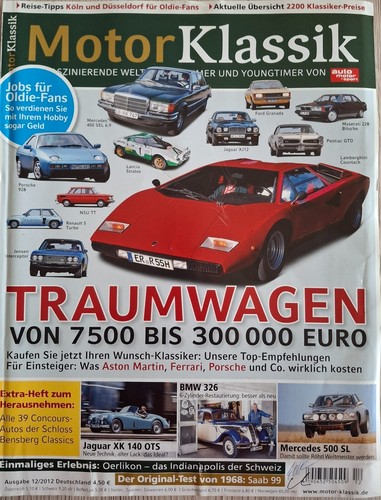 MotorKlassik - Dezember 2012 - TRAUMWAGEN - BMW 326 - Mercedes 500 SL - Saab -