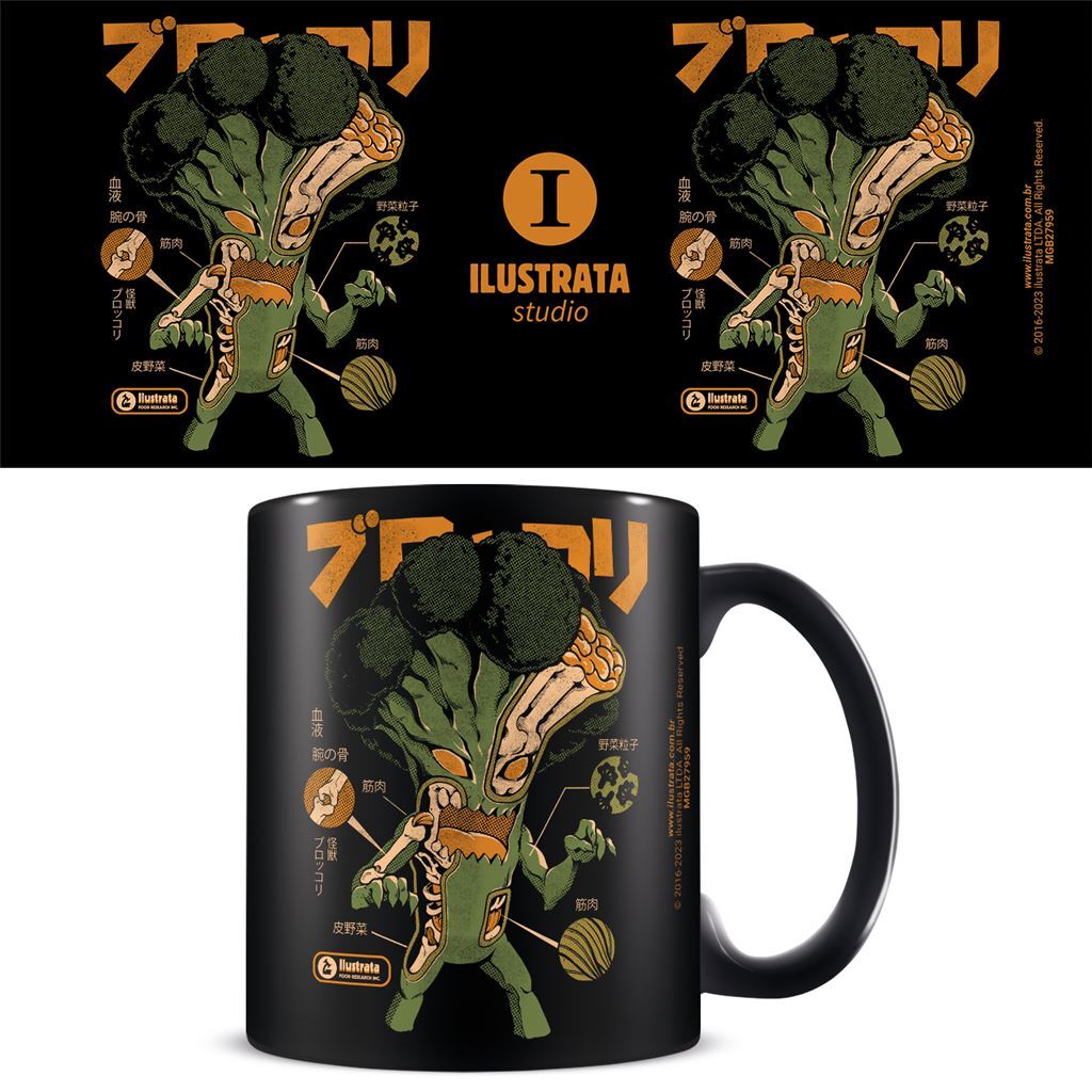 ILUSTRATA (BROCCOZILLA XRAY) BLACK POD MUG MUG NUOVO
