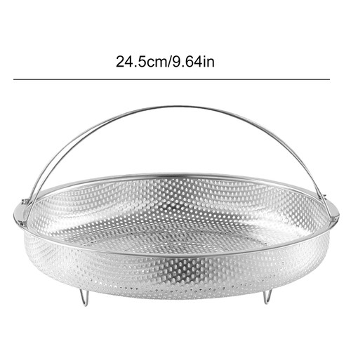 Kitchen Stainless Steel Food Steamer Basket With Handle Feet Rice Cooker Steam - Picture 12 of 12